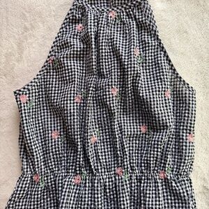 re:named Black and Pink Gingham Tank Top
